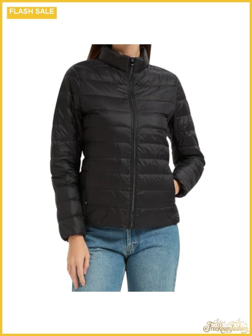 Women's Stand Collar Down Puffer Jacket Lightweight Packable Coat